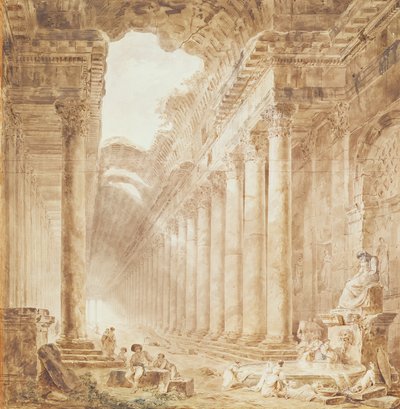 A Colonnade in Ruins by Hubert Robert